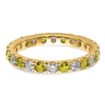 14K Lab Grown Diamond VS/SI FGH & Cr Yellow Sapp Eternity Band - Image 4
