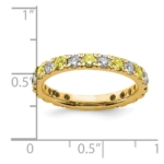 14K Lab Grown Diamond VS/SI FGH & Cr Yellow Sapp Eternity Band - Image 6