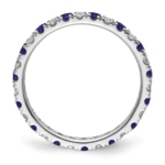 14K Gold White Gold Lab Grown Dia VS/SI FGH & Cr Blue Sapp Eternity Ban - Image 2