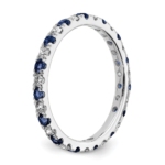 14K Gold White Gold Lab Grown Dia VS/SI FGH & Cr Blue Sapp Eternity Ban - Image 4