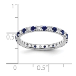14K Gold White Gold Lab Grown Dia VS/SI FGH & Cr Blue Sapp Eternity Ban - Image 5