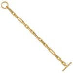 14K Polished Fancy Link Toggle Clasp Bracelet - Image 2