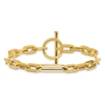 14K Polished Fancy Link Toggle Clasp Bracelet - Image 3