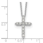 True Origin 14K White Gold 1/2 carat Lab Grown Diamond VS/SI  D E F  Cross 18 inch Necklace - Image 6