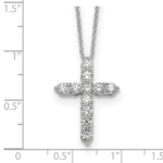 True Origin 14K White Gold 1 carat Lab Grown Diamond VS/SI  D E F  Cross 18 inch Necklace - Image 6