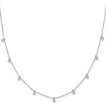 14K White Gold TRUE ORIGIN Lab Grown Diamond VS DEF 9 Station Neck