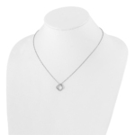 True Origin 14K White Gold 1/6 carat Lab Grown Diamond VS/SI  D E F  Quatrefoil Floral 18 inch Necklace - Image 4