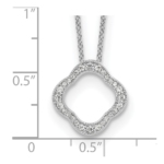 True Origin 14K White Gold 1/6 carat Lab Grown Diamond VS/SI  D E F  Quatrefoil Floral 18 inch Necklace - Image 6