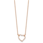 True Origin 14K Rose Gold 1/5 carat Lab Grown Diamond VS/SI  D E F  Open Heart 18 inch Necklace - Image 2