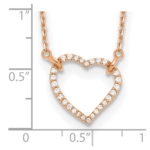 True Origin 14K Rose Gold 1/5 carat Lab Grown Diamond VS/SI  D E F  Open Heart 18 inch Necklace - Image 6