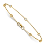 True Origin 14K 3/8 carat Lab Grown Diamond VS/SI  D E F  7 Station 7 Inch Bracelet - Image 3