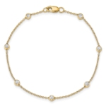 True Origin 14K 3/8 carat Lab Grown Diamond VS/SI  D E F  7 Station 7 Inch Bracelet - Image 4
