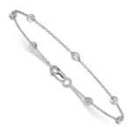 True Origin 14K White Gold 1/2 carat Lab Grown Diamond VS/SI  D E F  8 Station 8 Inch Bracelet - Image 3