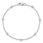 True Origin 14K White Gold 1/2 carat Lab Grown Diamond VS/SI  D E F  8 Station 8 Inch Bracelet - Image 4