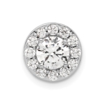 14K White Gold Lab Grown Diamond VS/SI FGH Round Halo Chain Slide