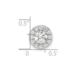 14K White Gold Lab Grown Diamond VS/SI FGH Round Halo Chain Slide - Image 4