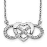 14K White Gold Lab Grown VS/SI FGH Dia Infinity Heart 18 inch Necklace