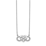 14K White Gold Lab Grown VS/SI FGH Dia Infinity Heart 18 inch Necklace - Image 2