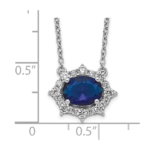 14K White Gold Lab Grown Diamond VS/SI FGH & Created Sapphire Neckla - Image 3