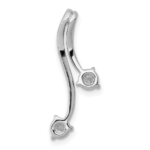 14K White Gold Lab Grown VS/SI FGH Dia Double Curves Chain Slide - Image 3
