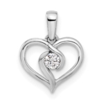 14K White Gold Lab Grown Diamond VS/SI FGH Heart Pendant