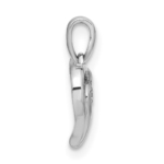 14K White Gold Lab Grown Diamond VS/SI FGH Heart Pendant - Image 2