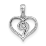 14K White Gold Lab Grown Diamond VS/SI FGH Heart Pendant - Image 3