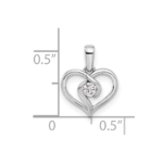 14K White Gold Lab Grown Diamond VS/SI FGH Heart Pendant - Image 4