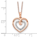 14K Two-Tone Lab Grown VS/SI FGH Dia Hearts Necklace - Image 4