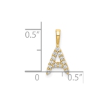 14K Lab Grown VS/SI FGH Dia Letter A Initial Pendant - Image 4