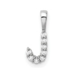 14K White Gold Lab Grown VS/SI FGH Dia Letter J Initial Pendant