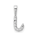 14K White Gold Lab Grown VS/SI FGH Dia Letter J Initial Pendant - Image 3
