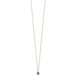 14K Lab Grown VS/SI FGH Dia and Created Emerald Pendant Necklace - Image 2