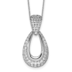 True Origin 14K White Gold 1 1/3 carat Lab Grown Diamond VS/SI  D E F Fancy Teardrop 18 inch Necklace