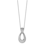 True Origin 14K White Gold 1 1/3 carat Lab Grown Diamond VS/SI  D E F Fancy Teardrop 18 inch Necklace - Image 2