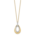 True Origin 14K Two-tone 5/8 carat Lab Grown Diamond VS/SI  D E F  Fancy Teardrop 18 inch Necklace - Image 2