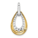 True Origin 14K Two-tone 5/8 carat Lab Grown Diamond VS/SI  D E F  Fancy Teardrop 18 inch Necklace - Image 3