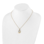 True Origin 14K Two-tone 5/8 carat Lab Grown Diamond VS/SI  D E F  Fancy Teardrop 18 inch Necklace - Image 4