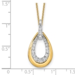 True Origin 14K Two-tone 5/8 carat Lab Grown Diamond VS/SI  D E F  Fancy Teardrop 18 inch Necklace - Image 7