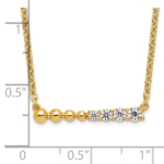 14K Lab Grown Diamond VS/SI FGH Beaded Bar Necklace - Image 3