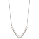 14K Two-Tone Lab Grown VS/SI FGH Dia Fancy Link Necklace - Image 2