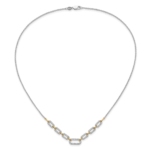 14K Two-Tone Lab Grown VS/SI FGH Dia Fancy Link Necklace - Image 4
