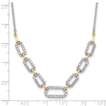 14K Two-Tone Lab Grown VS/SI FGH Dia Fancy Link Necklace - Image 5
