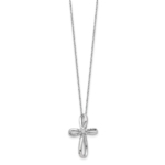 14K White Gold Lab Grown VS/SI FGH Dia Cross Necklace - Image 2