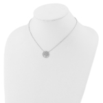 14K White Gold Lab Grown VS/SI FGH Dia Tree of Life in Circle Necklace - Image 3