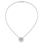 14K White Gold Lab Grown VS/SI FGH Dia Tree of Life in Circle Necklace - Image 4
