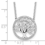 14K White Gold Lab Grown VS/SI FGH Dia Tree of Life in Circle Necklace - Image 5