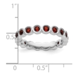 Sterling Silver Stackable Expressions Garnet Ring - Image 4