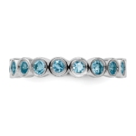 Sterling Silver Stackable Expressions Blue Topaz Ring - Image 3