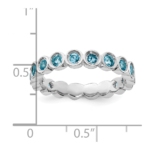Sterling Silver Stackable Expressions Blue Topaz Ring - Image 4